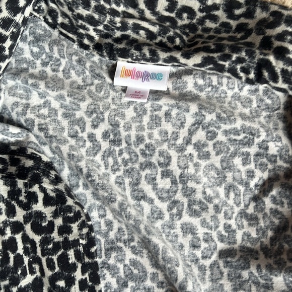 Lularoe Ellie button down collar shirt dress cheetah black gray belt size M - Picture 8 of 9